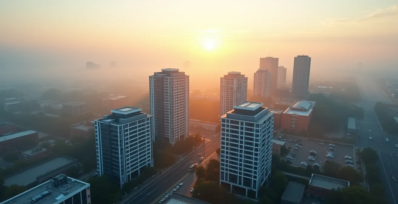 Aerial view of expanding business facilities demonstrating scalability