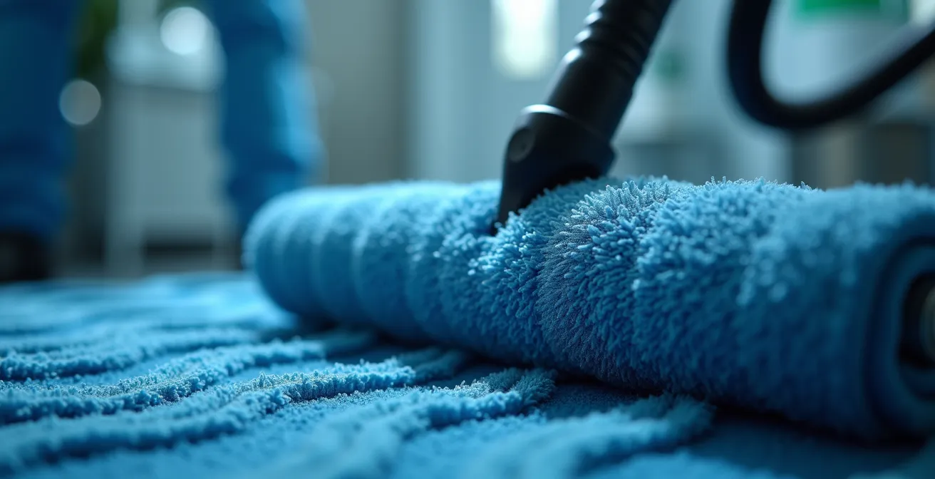 Close-up detail of cleaning equipment showcasing professional quality and hybrid approach